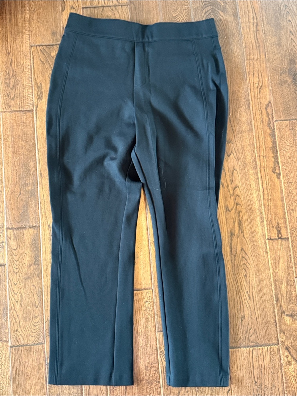 SPANX Black Skinny Ponte Pants with Front Seam Detail